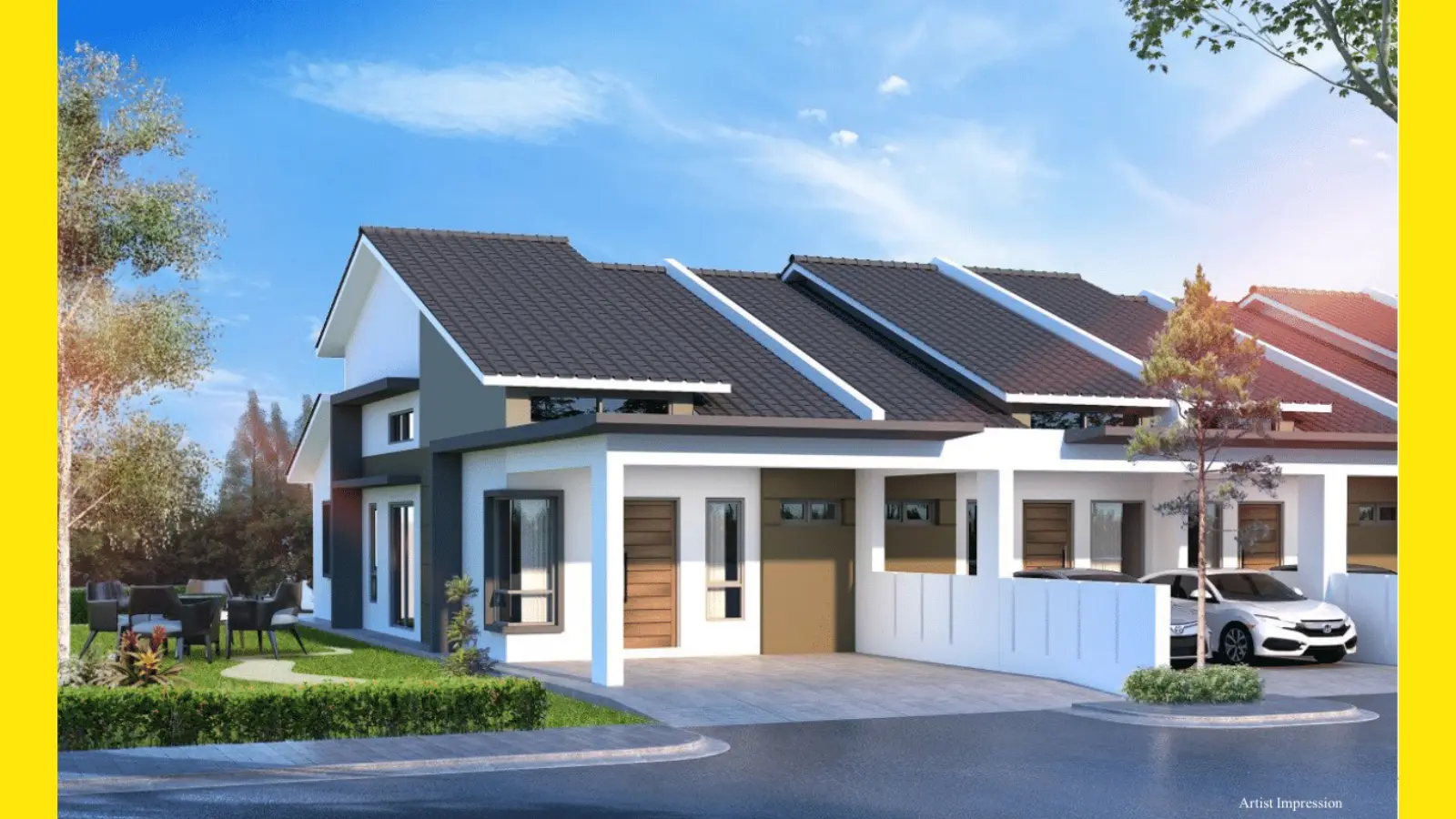 Artist Impression Teres Setingkat Freehold Baru di Tasek Gelugor