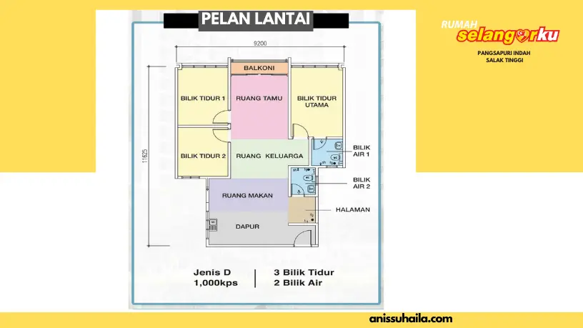 Pelan Lantai Jenis D Pangsapuri Indah Salak Tinggi